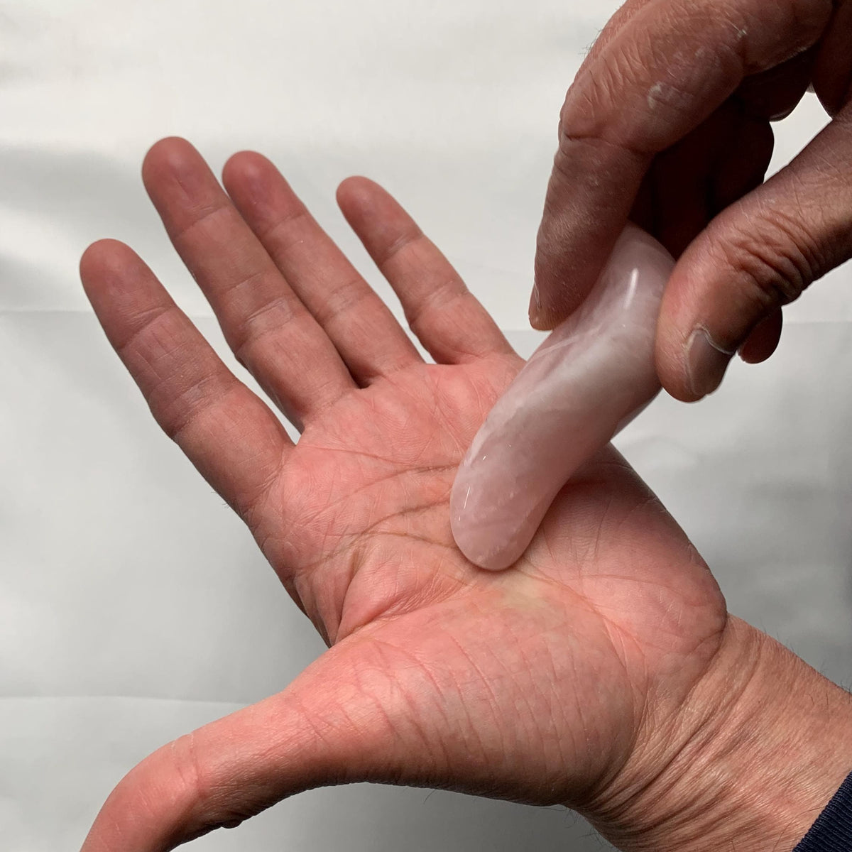 Natural rose quartz acupressure tool