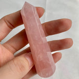 Rose quartz acupressure crystal tool