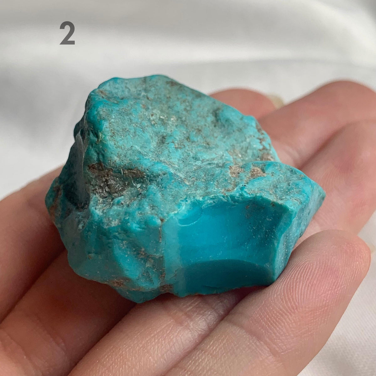Natural Arizona turquoise rough with uniform blue color