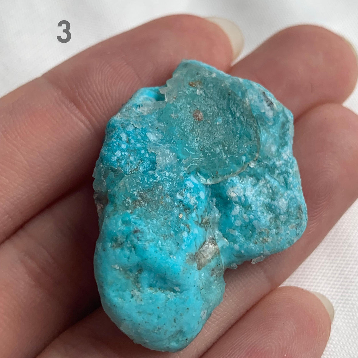 Natural blue turquoise specimen for crystal and mineral collectors