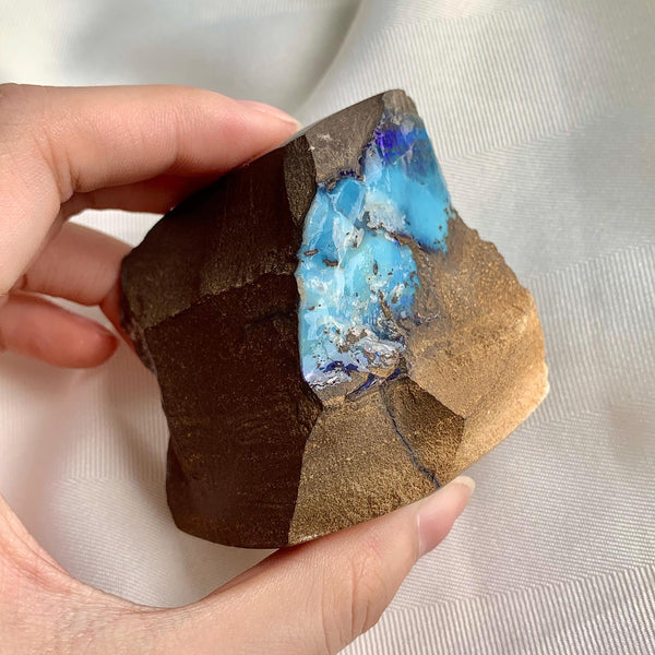 Genuine Australian boulder opal with natural color play