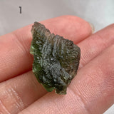 Authentic Czech Moldavite specimen with unique organic shape