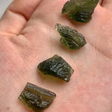 Natural green Moldavite specimen close up
