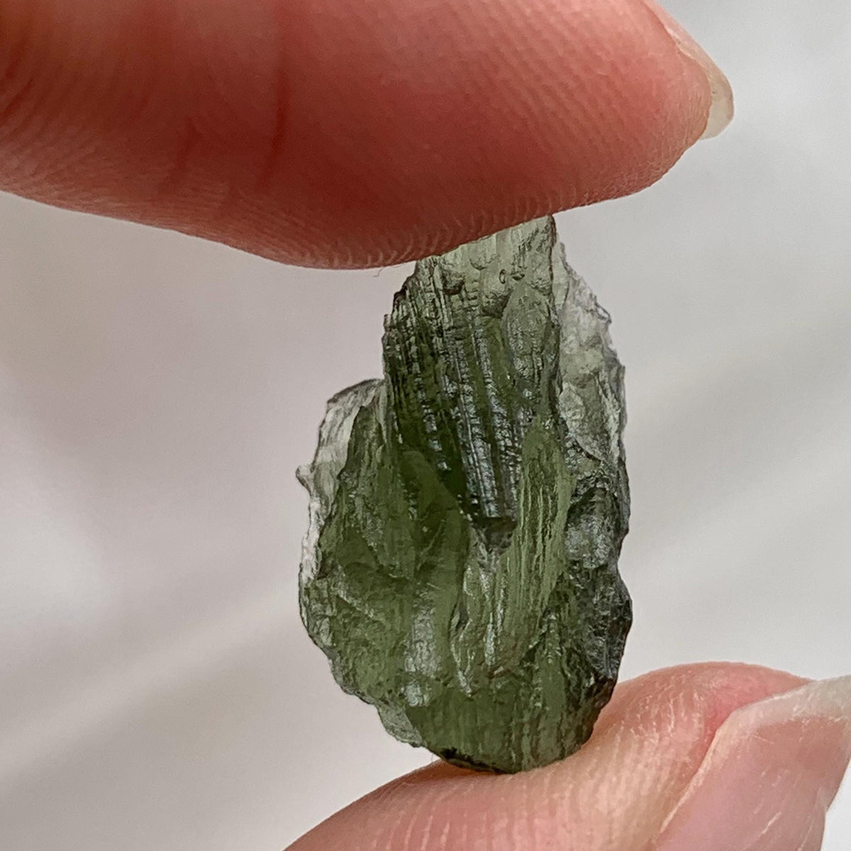 Authentic raw Moldavite crystal from Czech Republic