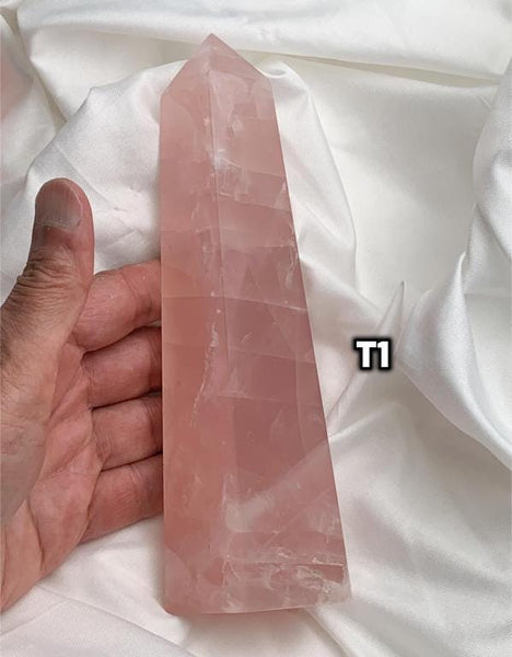 Rose Quartz Obelisk Tower 72mm Large Crystal Obelisk Square Base Gemstone Point