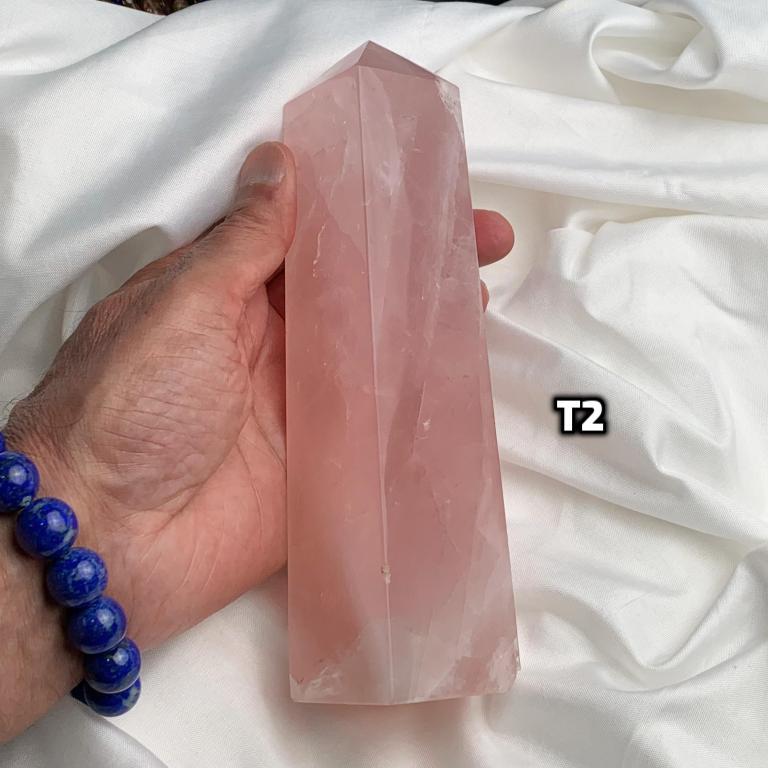Rose Quartz Obelisk Tower 72mm Large Crystal Obelisk Square Base Gemstone Point