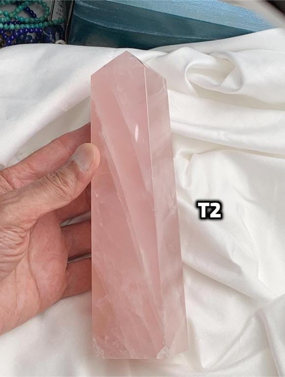 Rose Quartz Obelisk Tower 72mm Large Crystal Obelisk Square Base Gemstone Point