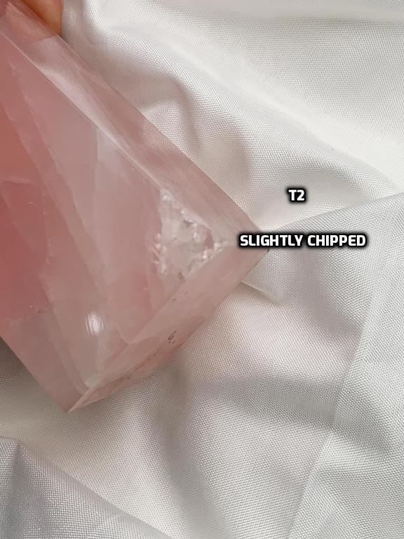 Rose Quartz Obelisk Tower 72mm Large Crystal Obelisk Square Base Gemstone Point