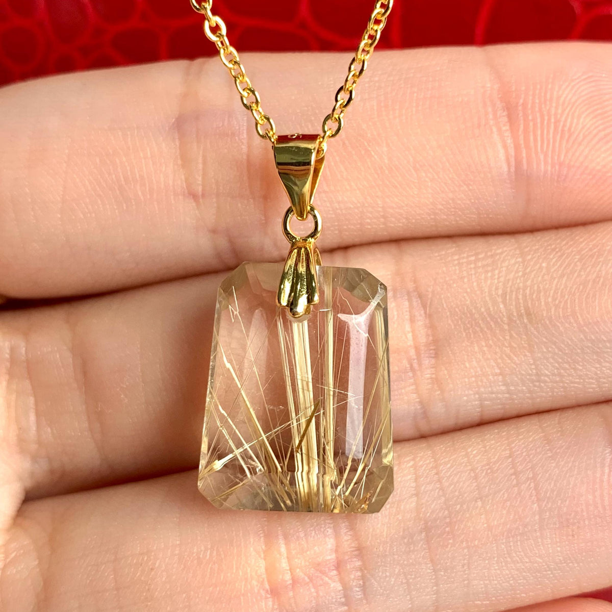 Premium golden rutile crystal pendant for collectors and gifting
