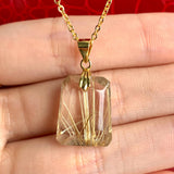 Premium golden rutile crystal pendant for collectors and gifting