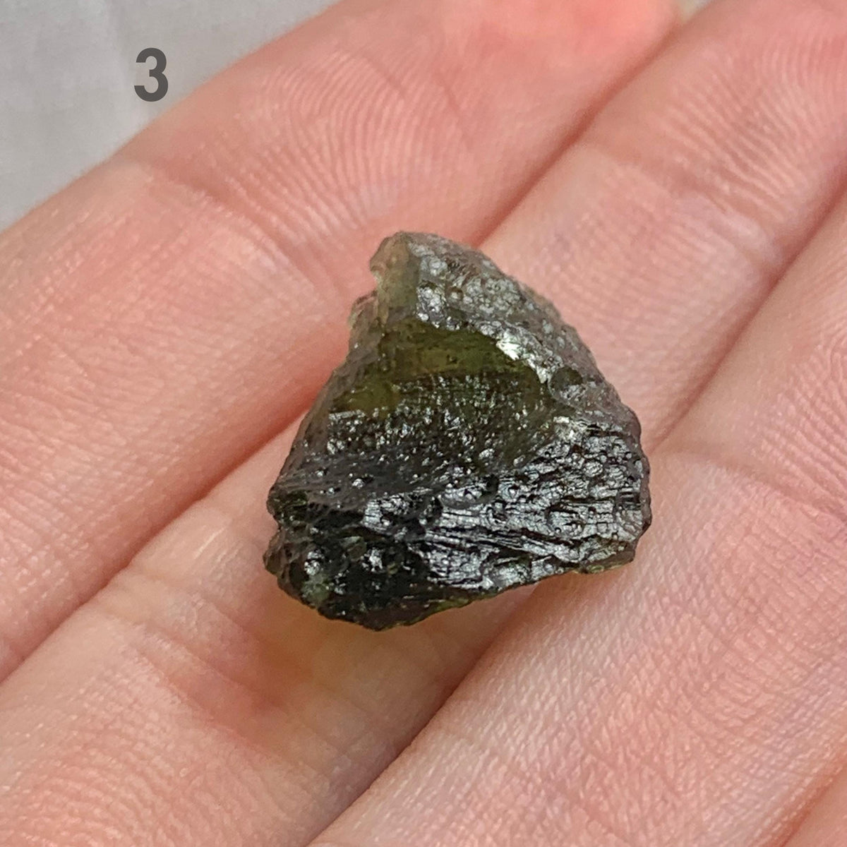Genuine green Moldavite tektite for crystal enthusiasts