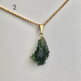One of a kind raw moldavite crystal necklace from the Czech Republic