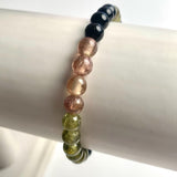 Crystal collector bracelet featuring authentic multicolor tourmaline stones