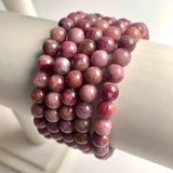 Handmade rubellite crystal bracelet with natural gemstone beauty