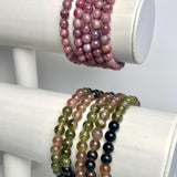 Handmade gemstone beaded bracelet featuring natural tourmaline stones