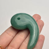 Green Aventurine Magatama 60mm, Crystal Pendant, Polished Gemstone Carving for Jewelry, Meditation & Collecting