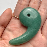 60mm green aventurine magatama gemstone carving