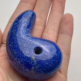 Lapis Lazuli Magatama 60mm, Crystal Pendant, Polished Gemstone Carving for Jewelry, Meditation & Collecting