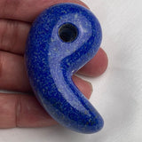 Lapis Lazuli Magatama 60mm, Crystal Pendant, Polished Gemstone Carving for Jewelry, Meditation & Collecting