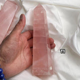 Rose Quartz Obelisk Tower 72mm Large Crystal Obelisk Square Base Gemstone Point