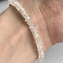 Rainbow blue moonstone bracelet with 5mm faceted rondelle beads