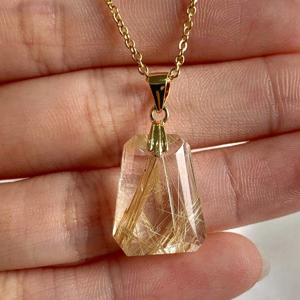 Premium golden rutile crystal necklace for collectors and gifting