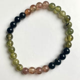 Custom size tourmaline bead bracelet with natural mineral variations