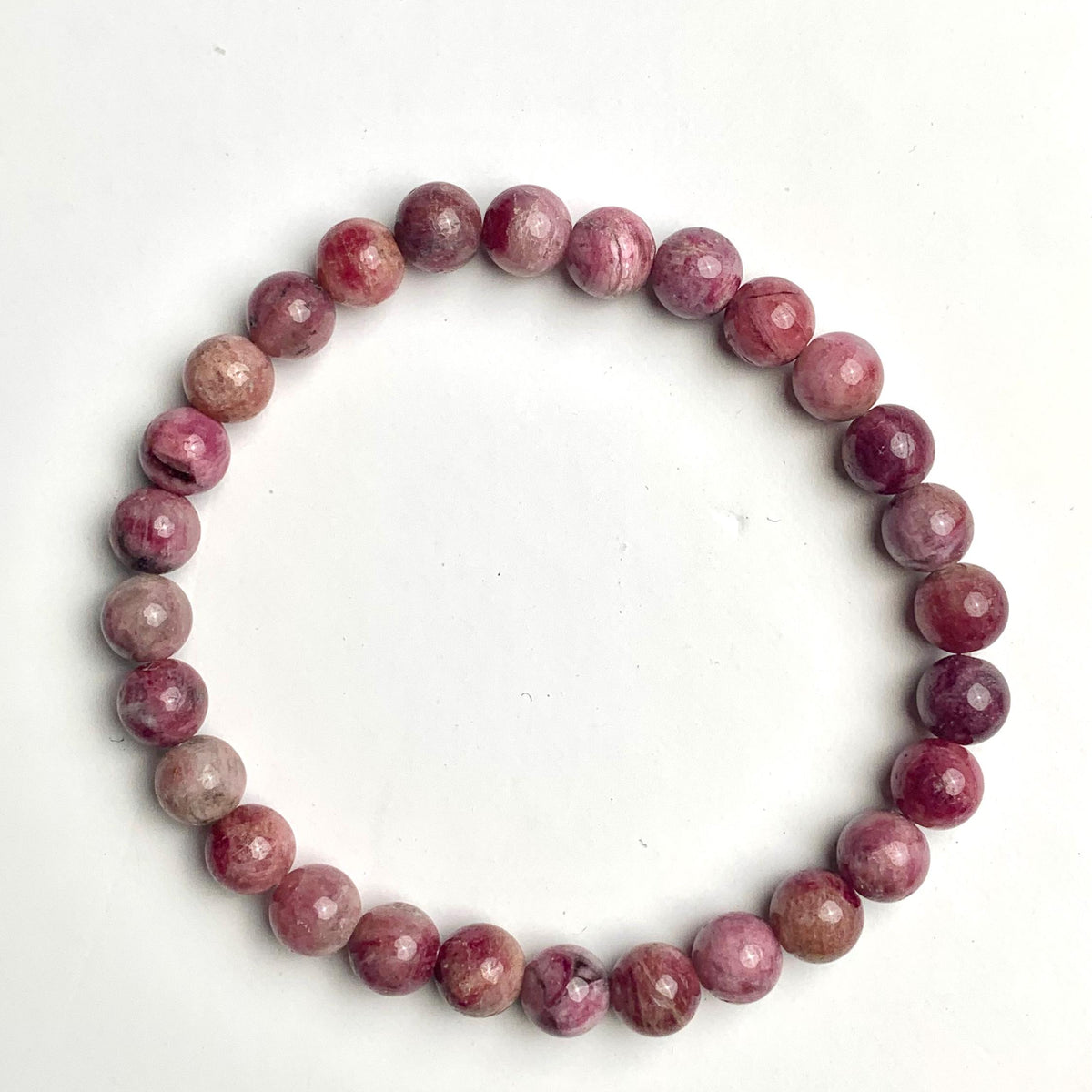 Natural rubellite tourmaline bracelet with vibrant pink gemstone beads