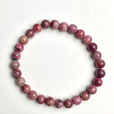 Natural rubellite tourmaline bracelet with vibrant pink gemstone beads