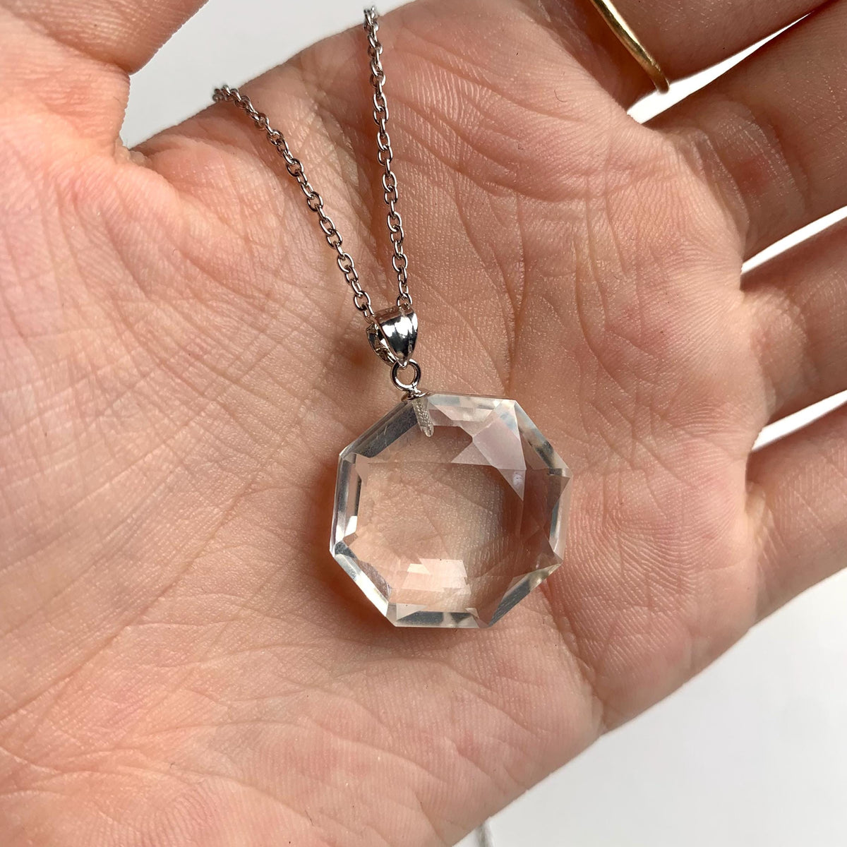 High clarity quartz gemstone pendant jewelry for crystal collectors