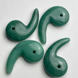 Green Aventurine Magatama 60mm, Crystal Pendant, Polished Gemstone Carving for Jewelry, Meditation & Collecting