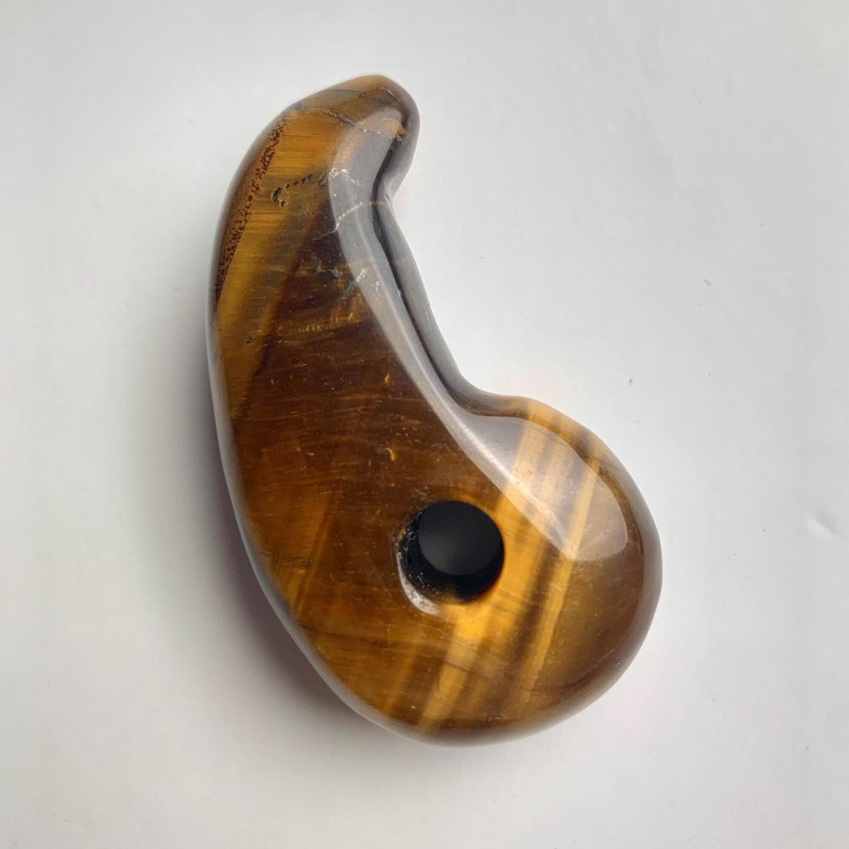 Tiger Eye Magatama 50mm Gemstone Carving, Golden Quartz Pendant
