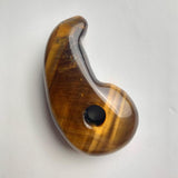 Tiger Eye Magatama 50mm Gemstone Carving, Golden Quartz Pendant