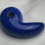 Traditional magatama-shaped Lapis Lazuli crystal pendant in deep blue.