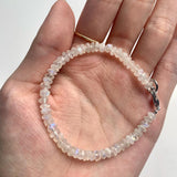 Close-up of 5mm rainbow moonstone rondelle beads