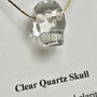 Clear Quartz Skull Pendant Necklace - Carved Crystal Gemstone Charm