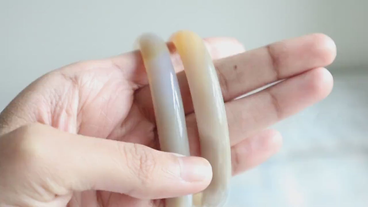 Natural Agate Bangle Bracelet, Emotional Balance, Protection & Inner Strength
