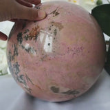 Extra Large Pink Rhodonite Sphere (7 inches, 22 lbs)
