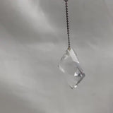 Clear Quartz Pendulum for Dowsing | AAAA Flawless Gem Quality Faceted Crystal Divination Tool with 8 Inch Sterling Silver Chain