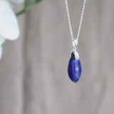 Lapis Pendant Necklace Sterling Silver Throat Chakra