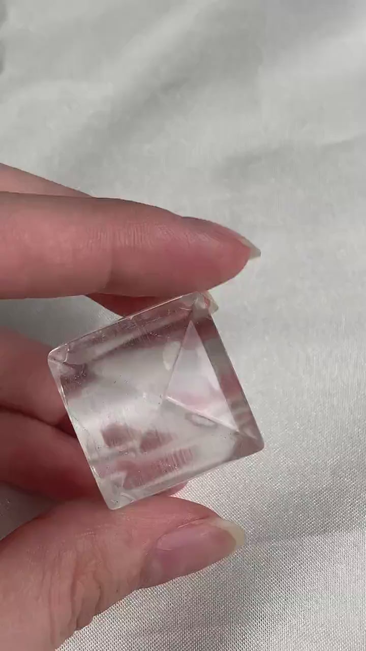 Clear Quartz Statement Ring, Pyramid Cocktail Ring, Sculptural Architectural Jewelry