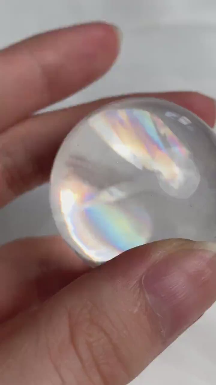 Rainbow Quartz Sphere Crystal Ball 36mm Rare Collector Rainbow Stone, B4