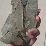 Himalayan Chlorite Quartz Cluster: Etched Green Crystal Specimen (171mm)