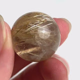Rutilated Quartz Sphere Crystal Ball 21mm High Grade Rutile Collector Stone, B6