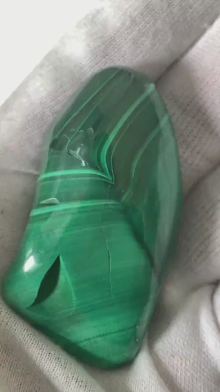 Malachite Polished Freeform: Natural Banded Crystal Specimen for Transformation