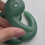 Green Aventurine Magatama 60mm, Crystal Pendant, Polished Gemstone Carving for Jewelry, Meditation & Collecting
