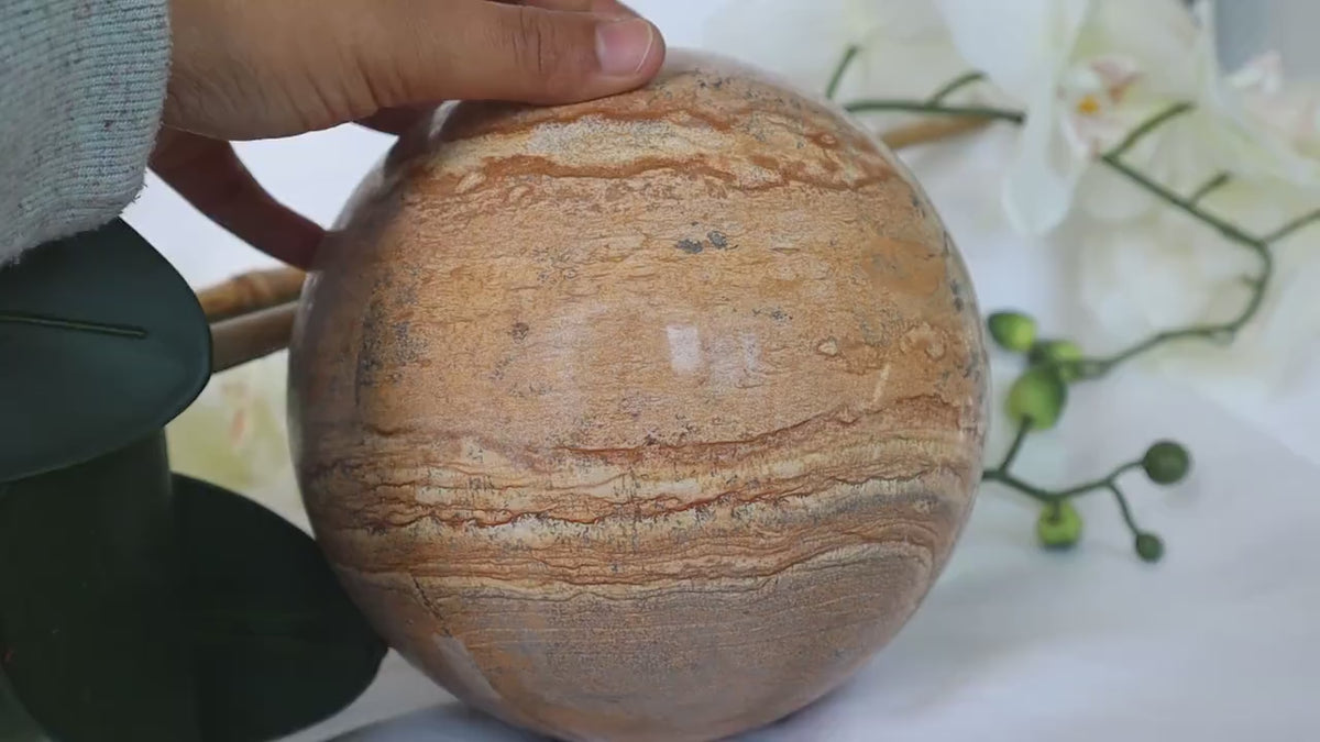 Large Picture Jasper Sphere 10.8 Lb 6.1 inches