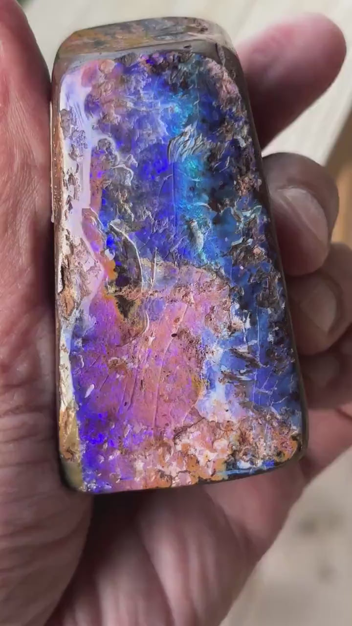 Gem Quality Boulder Opal with Rare Purple and Pink Hues from Australia