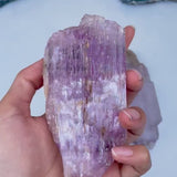 Etched Kunzite Crystal Specimen: Pink Healing Stone, Collector Mineral