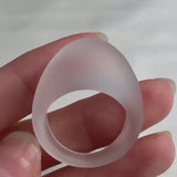 Matte Clear Quartz Dome Ring, Statement Cocktail Ring, Minimal Boho Jewelry